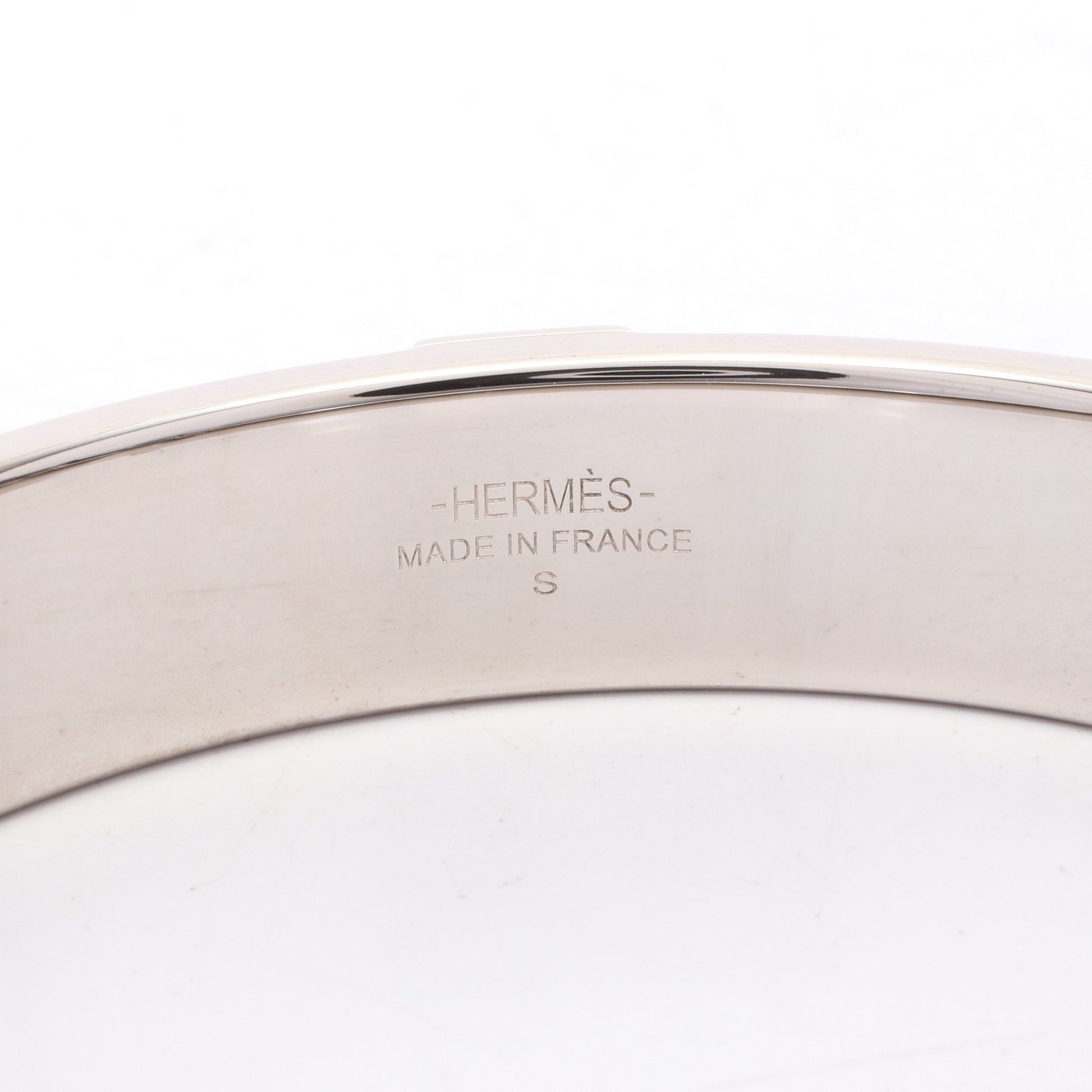 バングル レザー シルバー ホワイト エルメス アクセサリー HERMES