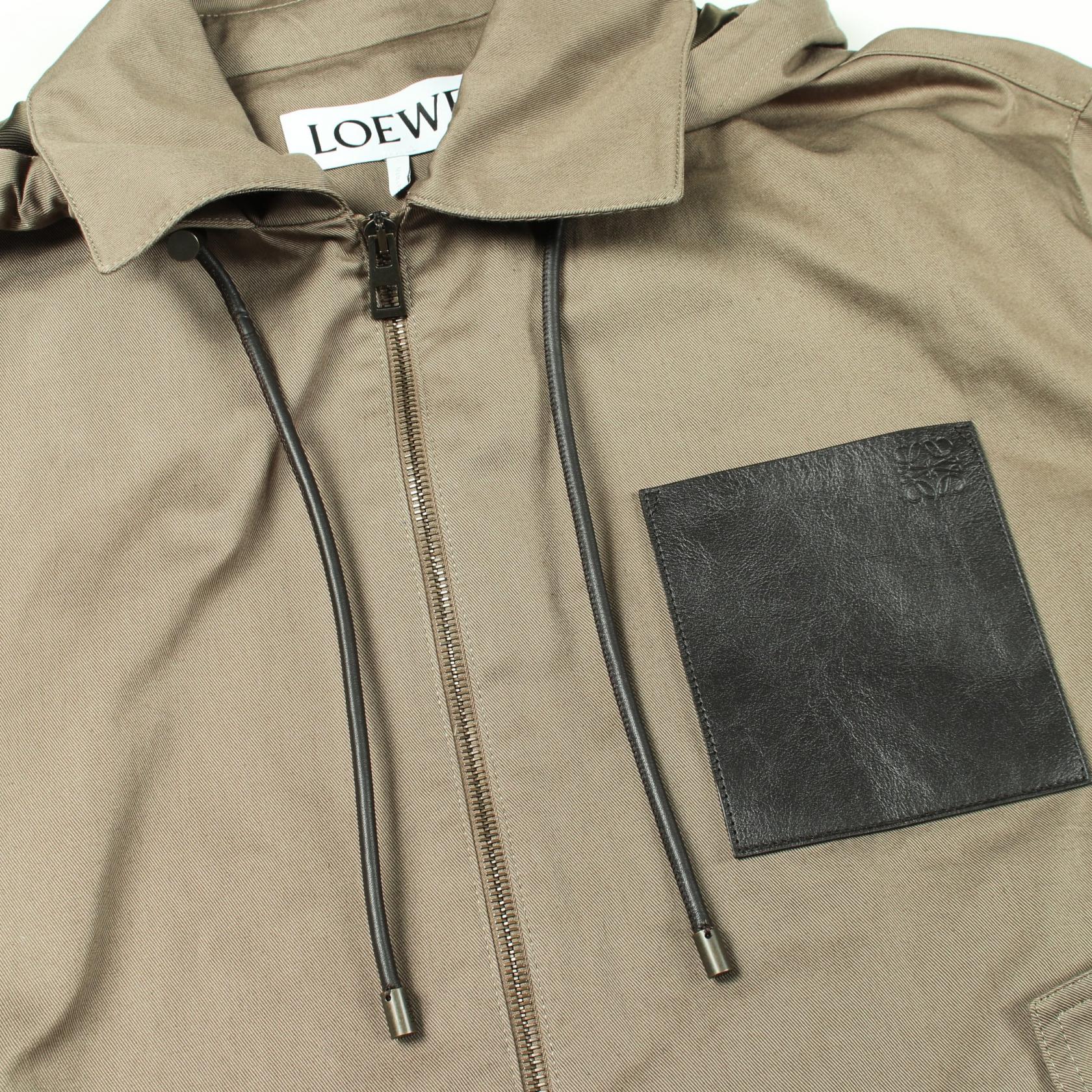 フーディジャケット ブルゾン コットン カーキグリーン ロエベ アウター LOEWE