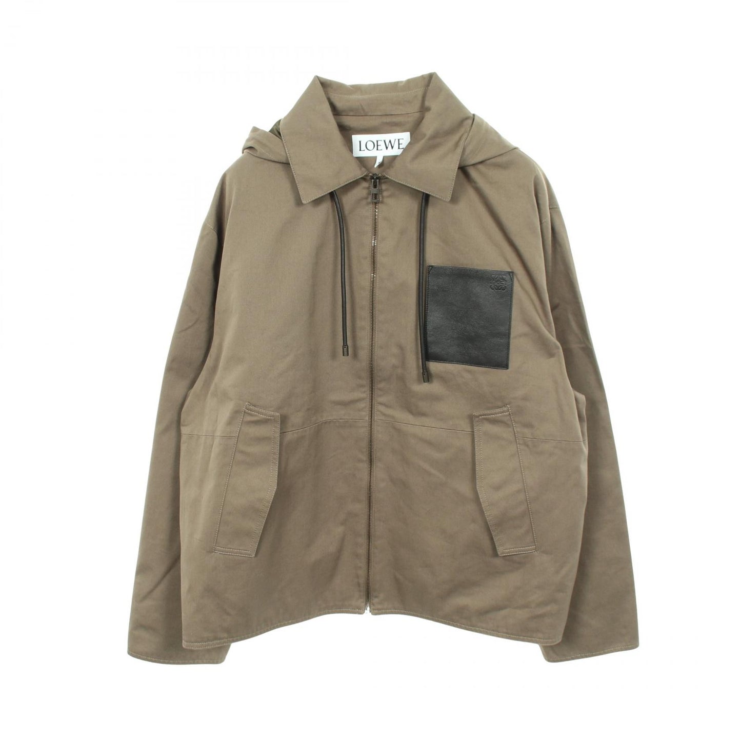 フーディジャケット ブルゾン コットン カーキグリーン ロエベ アウター LOEWE