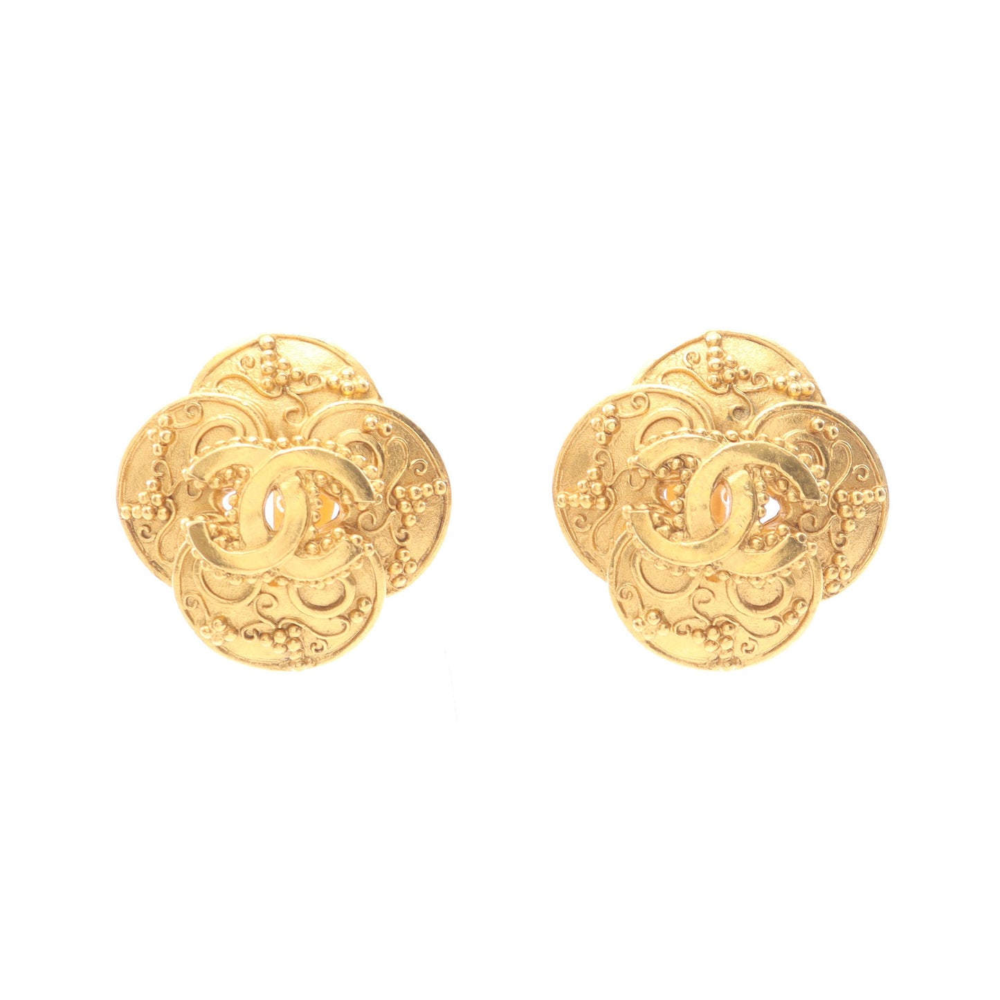 ココマーク フラワー イヤリング GP ゴールド 96A シャネル アクセサリー CHANEL