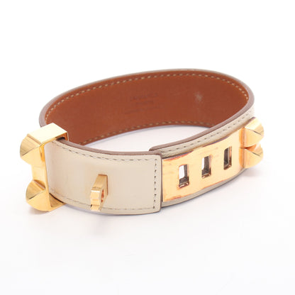 コリエドシアン24 バングル GP レザー アイボリー ゴールド エルメス アクセサリー HERMES