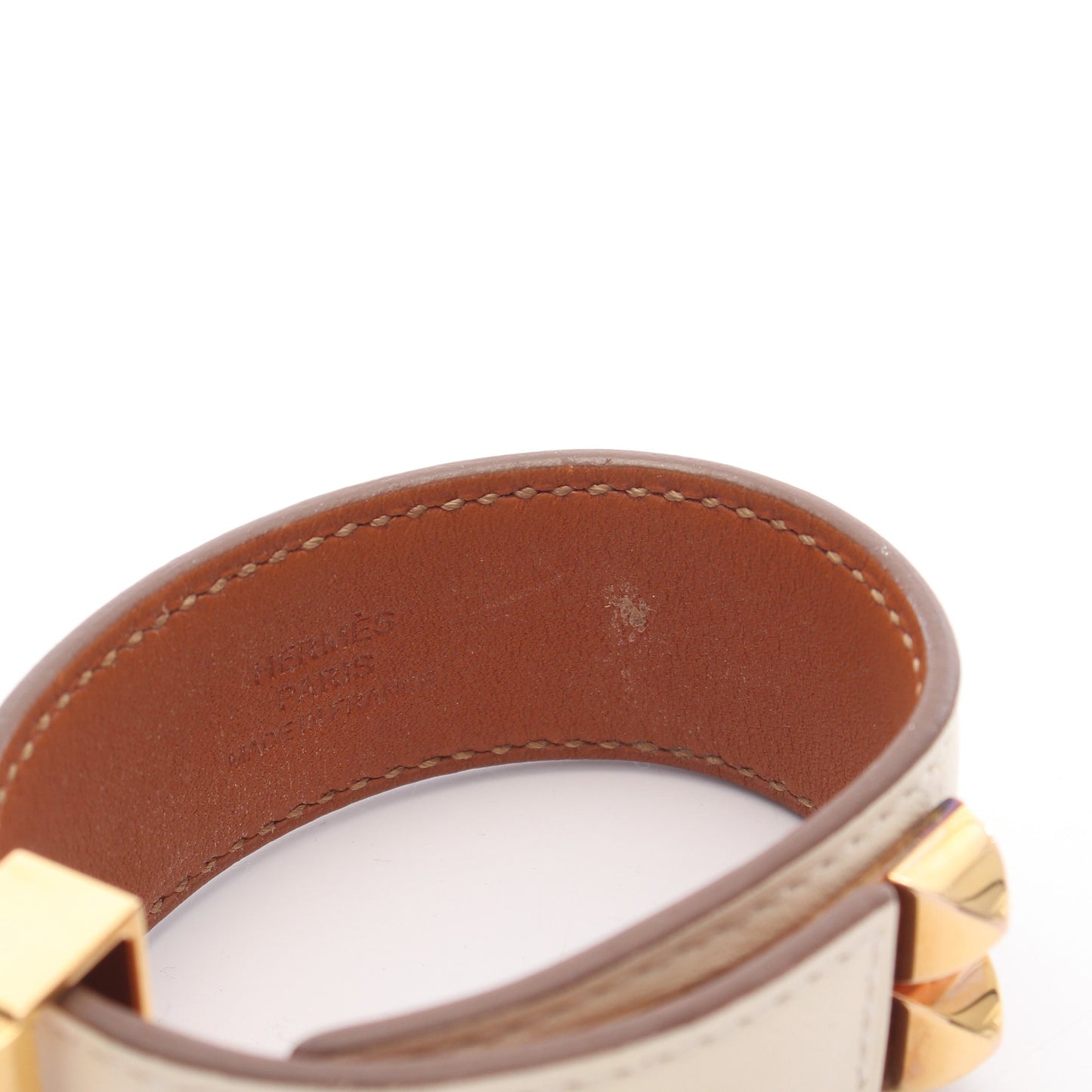 コリエドシアン24 バングル GP レザー アイボリー ゴールド エルメス アクセサリー HERMES