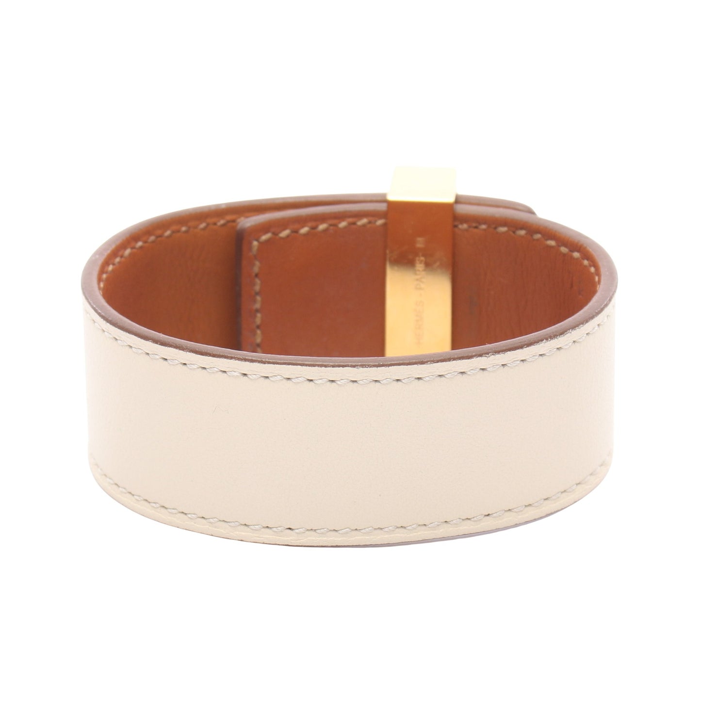 コリエドシアン24 バングル GP レザー アイボリー ゴールド エルメス アクセサリー HERMES