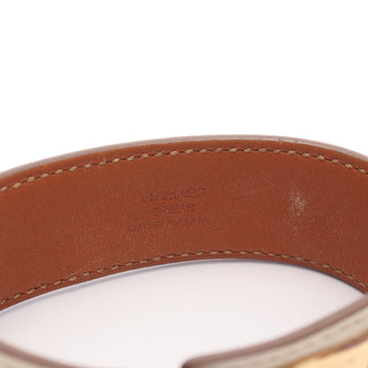 コリエドシアン24 バングル GP レザー アイボリー ゴールド エルメス アクセサリー HERMES