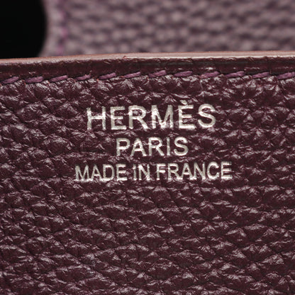 バーキン35 レザン ハンドバッグ トゴ ダークパープル シルバー金具 □M刻印 エルメス バッグ HERMES
