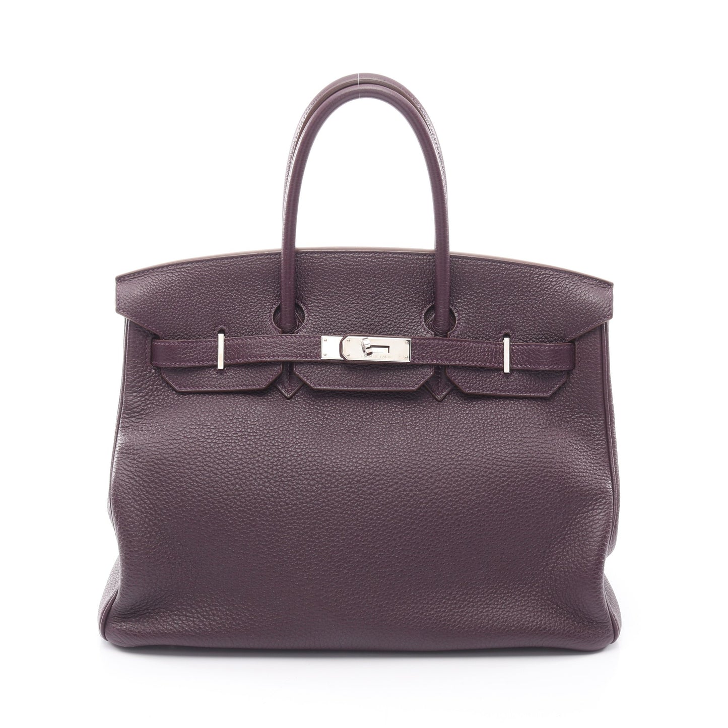 バーキン35 レザン ハンドバッグ トゴ ダークパープル シルバー金具 □M刻印 エルメス バッグ HERMES