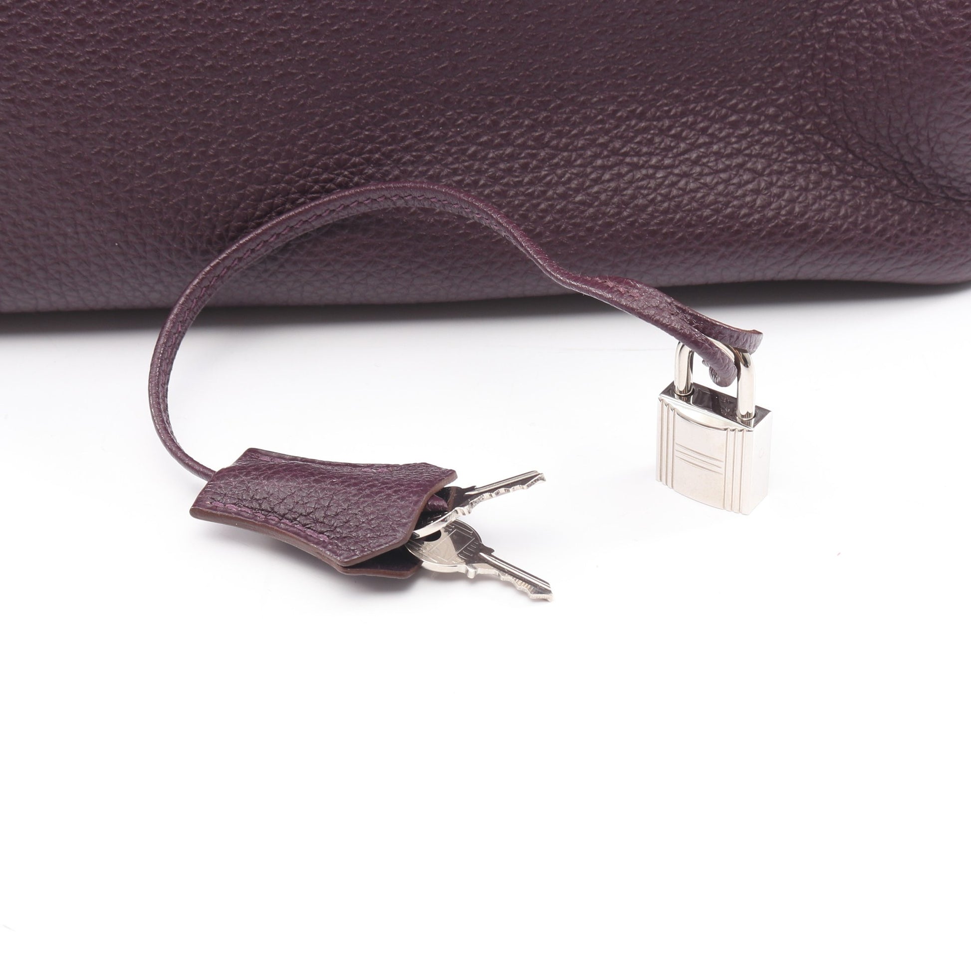 バーキン35 レザン ハンドバッグ トゴ ダークパープル シルバー金具 □M刻印 エルメス バッグ HERMES