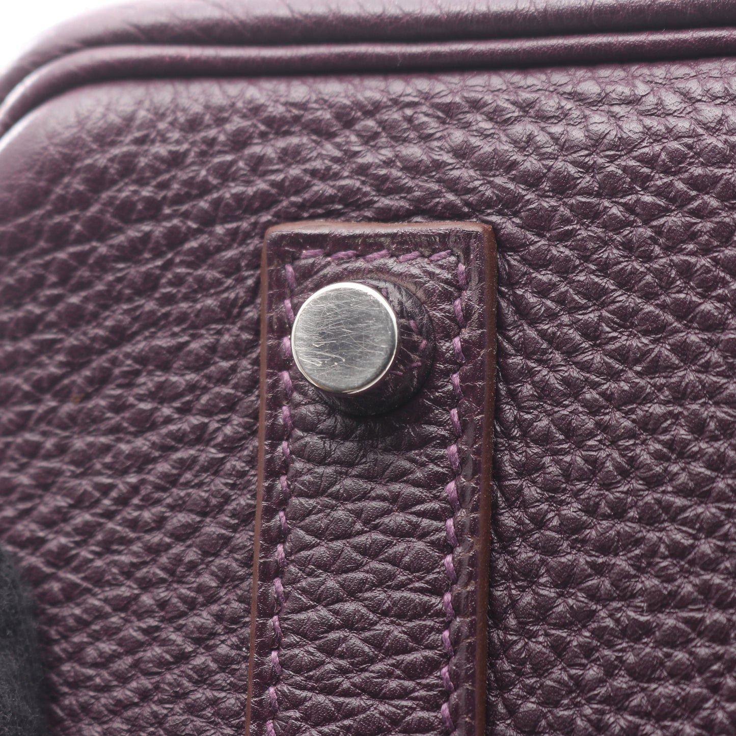 バーキン35 レザン ハンドバッグ トゴ ダークパープル シルバー金具 □M刻印 エルメス バッグ HERMES