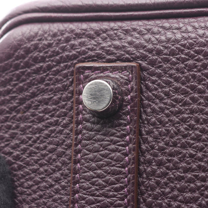 バーキン35 レザン ハンドバッグ トゴ ダークパープル シルバー金具 □M刻印 エルメス バッグ HERMES