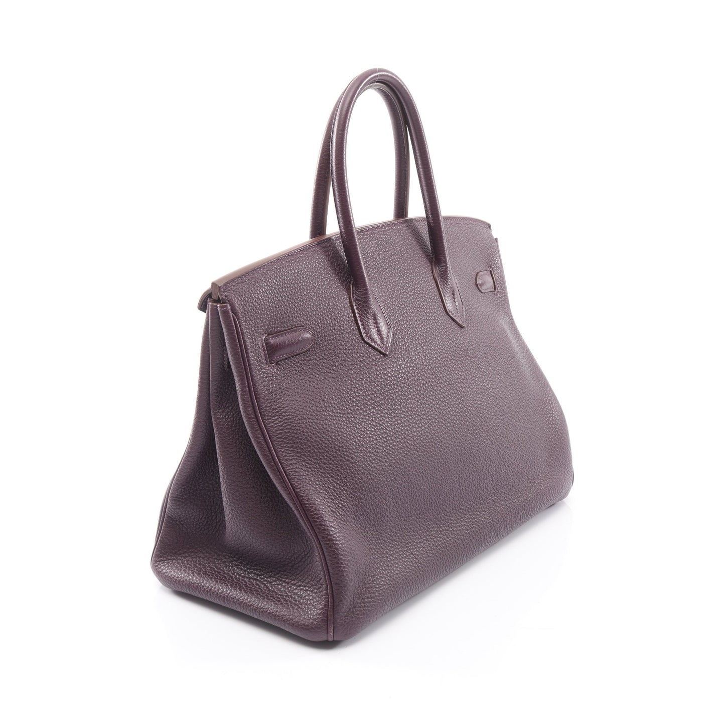 バーキン35 レザン ハンドバッグ トゴ ダークパープル シルバー金具 □M刻印 エルメス バッグ HERMES