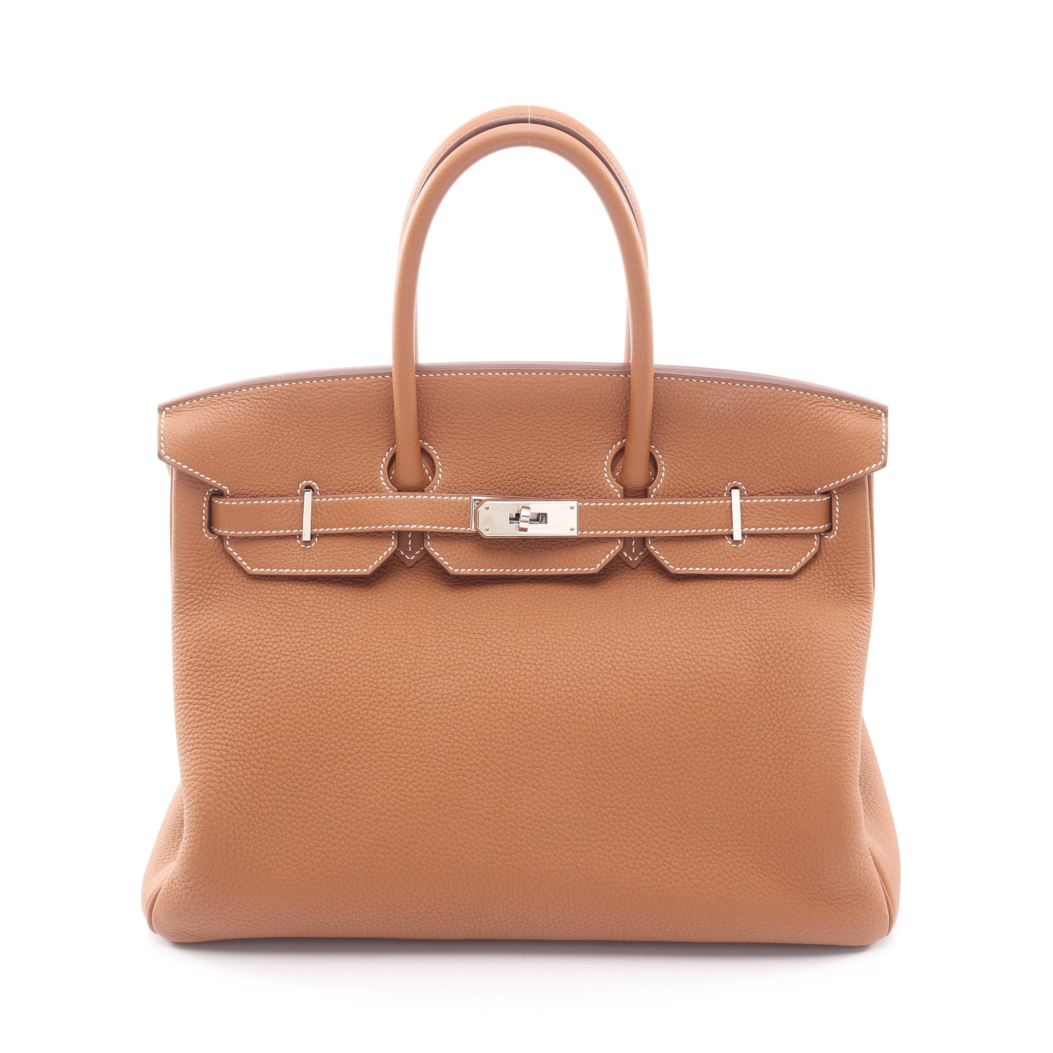 返品OK バーキン35 金具 トゴ Birkin ハンドバッグ レザー バーキン35 ゴールド ハンドバッグ トゴ ゴールド シルバー金具 B刻印