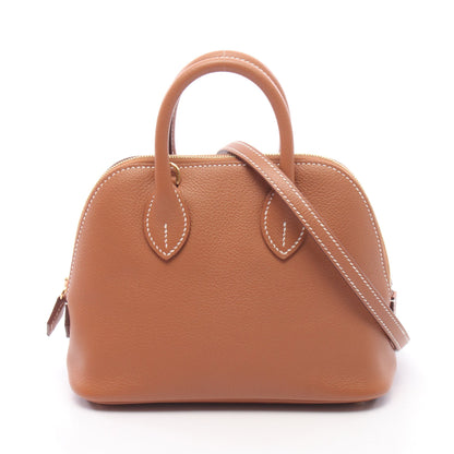 ボリード1923 ミニ ゴールド 2WAY ハンドバッグ エバーカラー ブラウン ゴールド金具 K刻印 エルメス バッグ HERMES