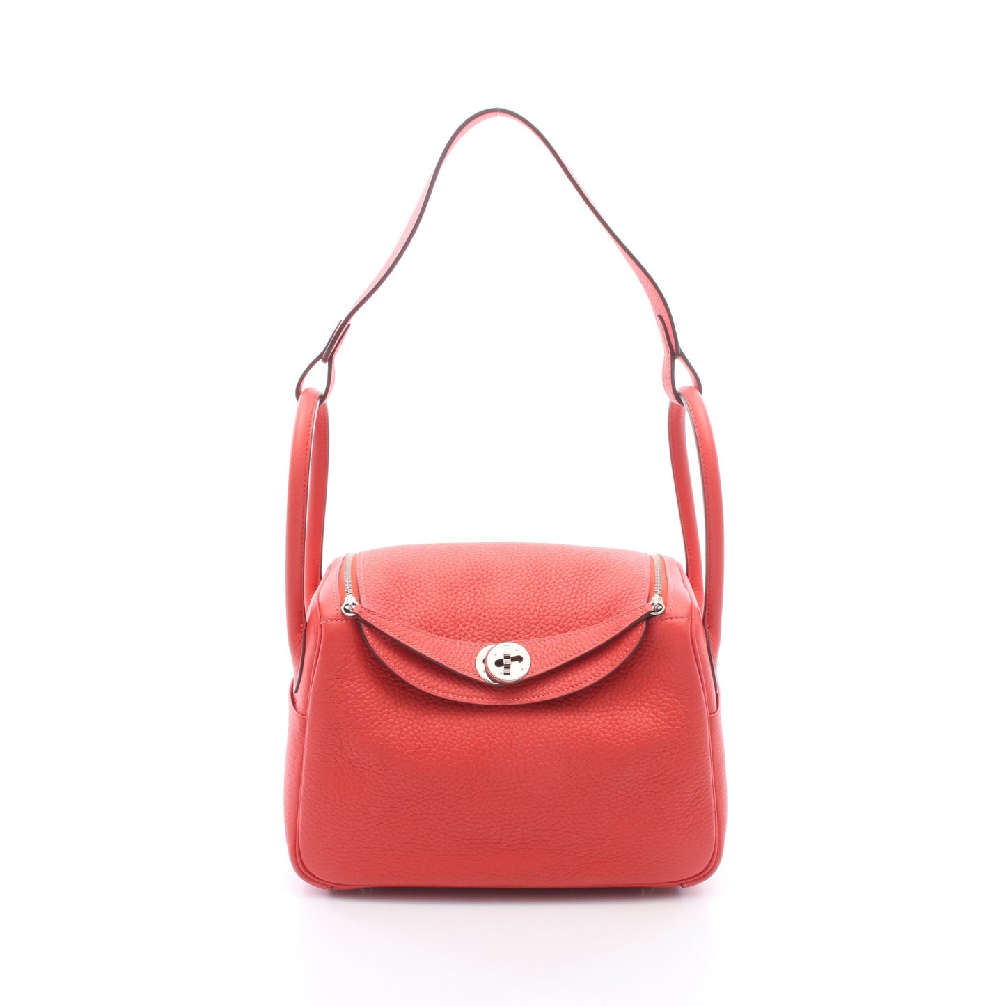 リンディ26 ショルダーバッグ トリヨンクレマンス ピンクレッド シルバー金具 T刻印 エルメス バッグ HERMES