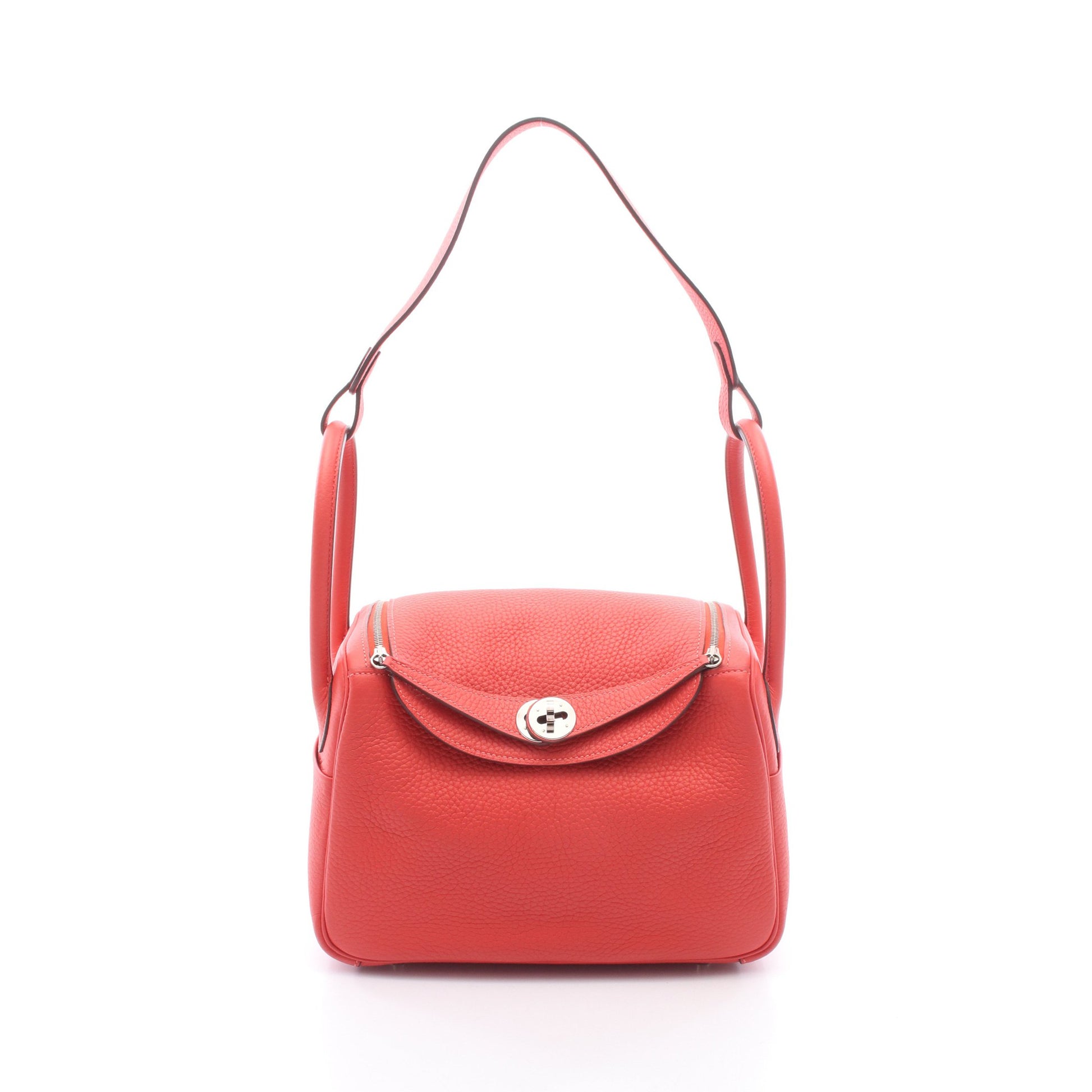 リンディ26 ショルダーバッグ トリヨンクレマンス ピンクレッド シルバー金具 T刻印 エルメス バッグ HERMES