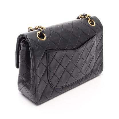 マトラッセ Wフラップ Wチェーンショルダーバッグ ラムスキン ブラック ゴールド金具 シャネル バッグ CHANEL