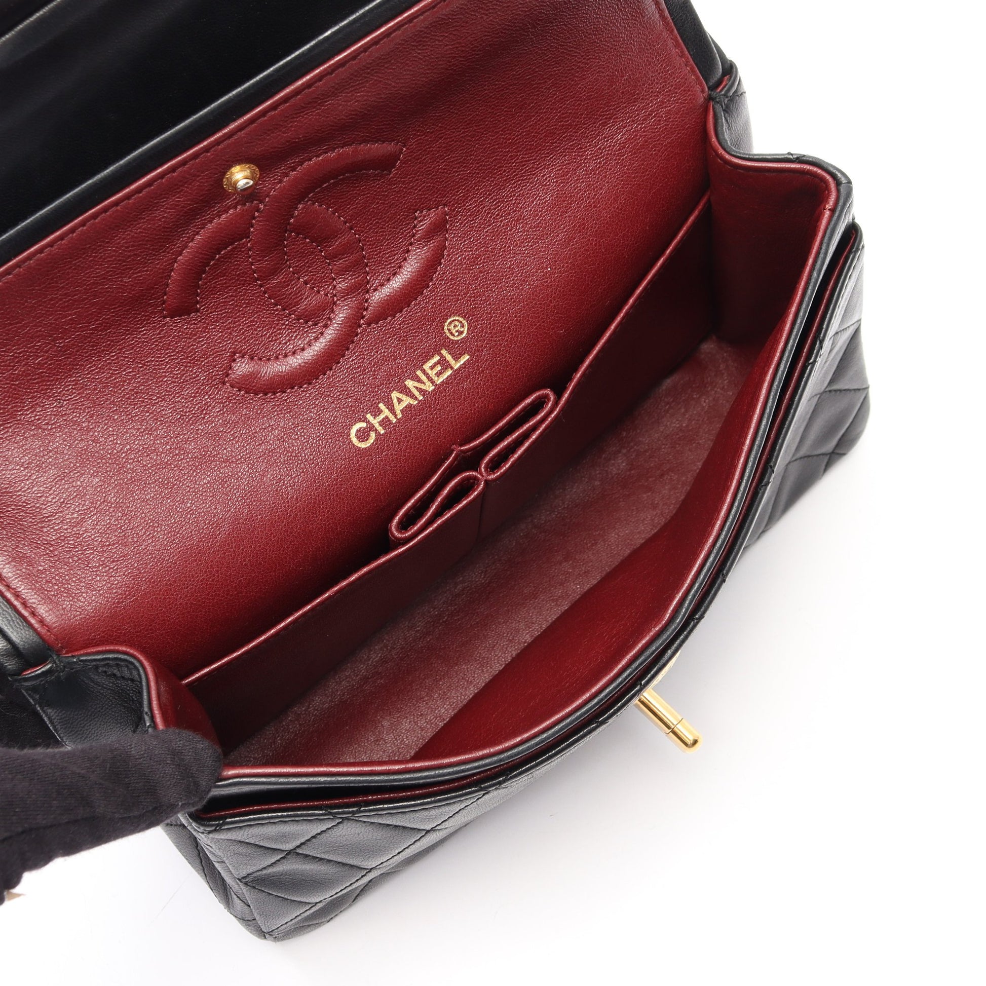 マトラッセ Wフラップ Wチェーンショルダーバッグ ラムスキン ブラック ゴールド金具 シャネル バッグ CHANEL