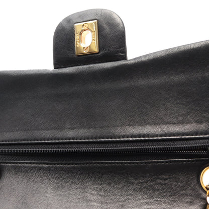 マトラッセ Wフラップ Wチェーンショルダーバッグ ラムスキン ブラック ゴールド金具 シャネル バッグ CHANEL