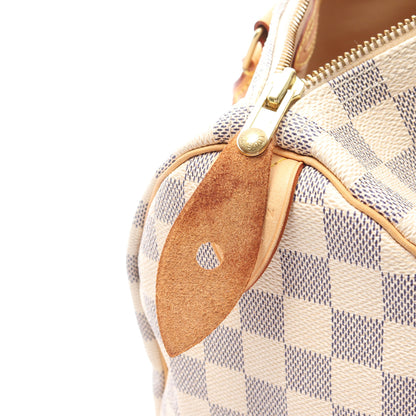 スピーディ バンドリエール30 ダミエアズール ハンドバッグ PVC レザー ホワイト ルイヴィトン バッグ LOUIS VUITTON