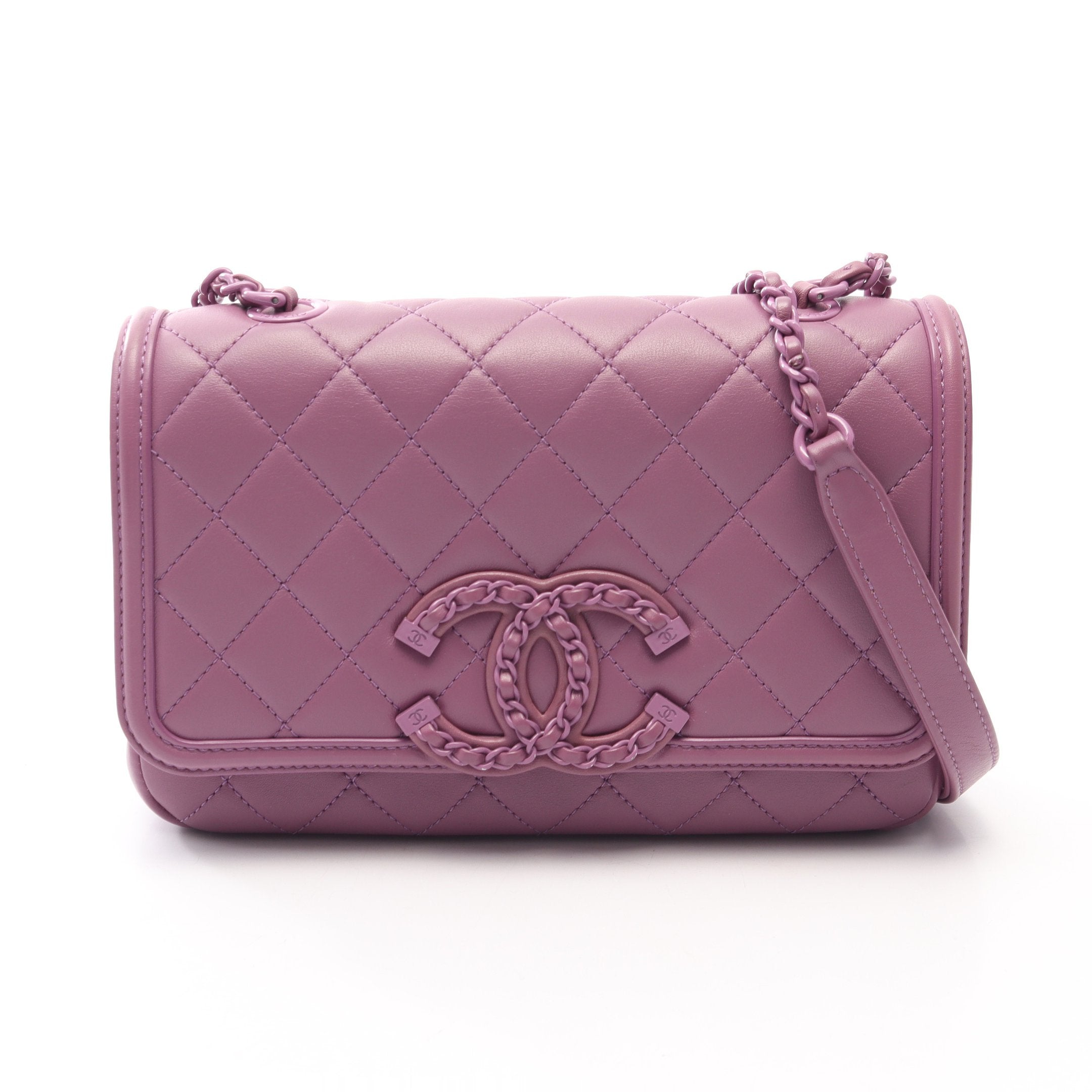 週末価格 CHANEL シャネル マトラッセ チェーンショルダー パープル シャネル CHANEL マトラッセ・シェブロン チェーンウォレット 20番台