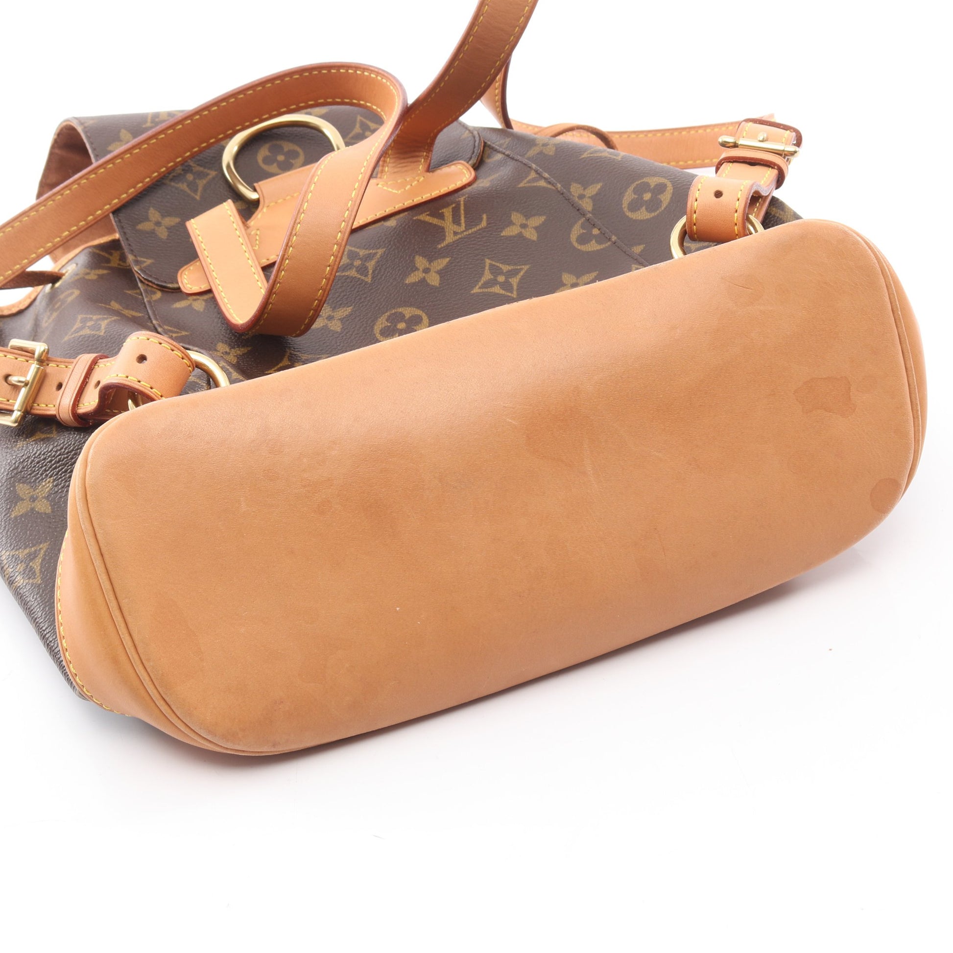 モンスリMM モノグラム バックパック リュックサック PVC レザー ブラウン ルイヴィトン バッグ LOUIS VUITTON