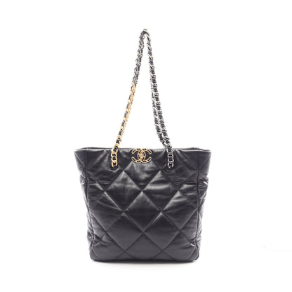 シャネル 19 コンビ金具 チェーンショルダーバッグ ラムスキン ブラック シャネル バッグ CHANEL