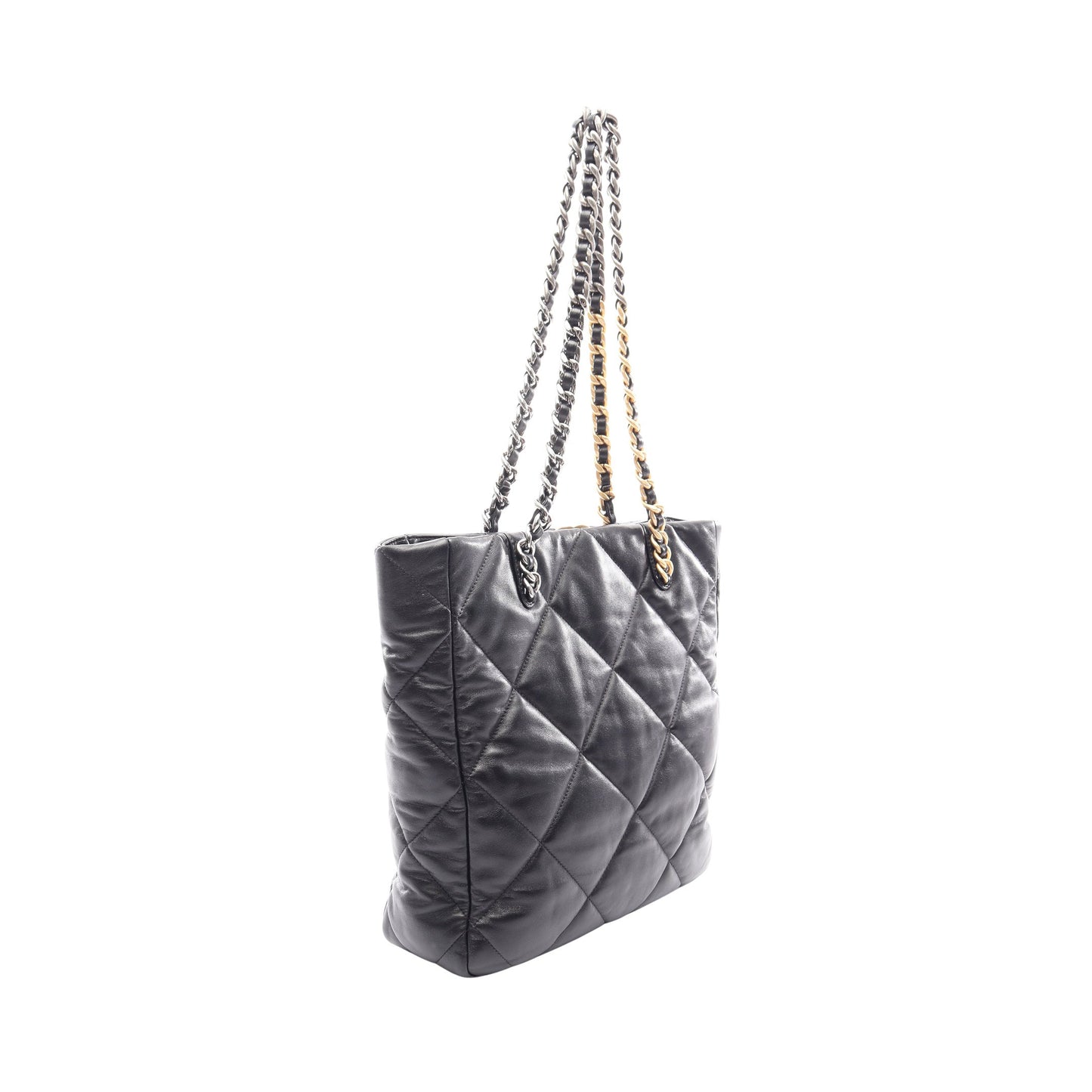 シャネル 19 コンビ金具 チェーンショルダーバッグ ラムスキン ブラック シャネル バッグ CHANEL