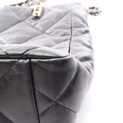 シャネル 19 コンビ金具 チェーンショルダーバッグ ラムスキン ブラック シャネル バッグ CHANEL