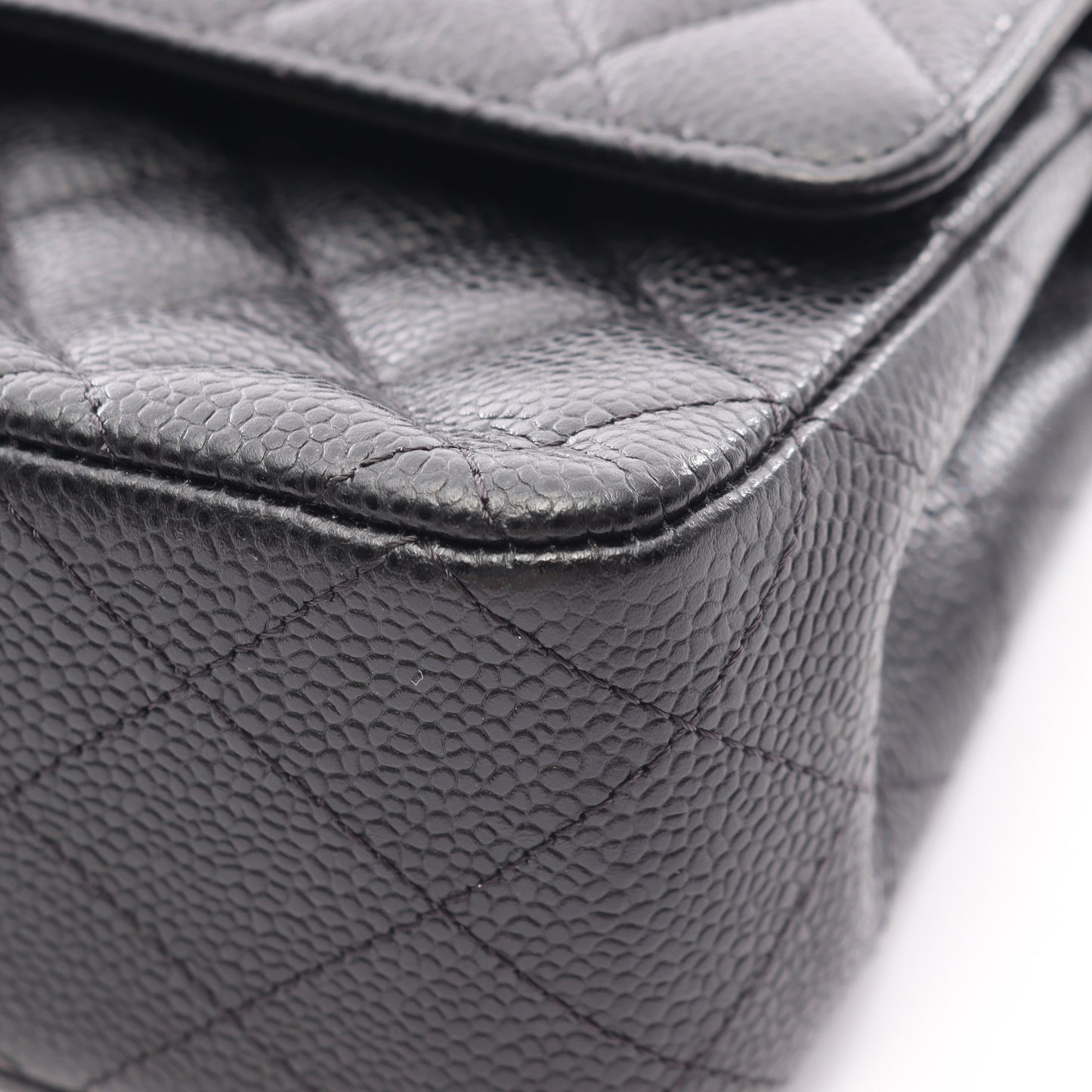 マトラッセ Wフラップ Wチェーンショルダーバッグ キャビアスキン ブラック ゴールド金具 シャネル バッグ CHANEL