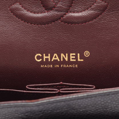マトラッセ Wフラップ Wチェーンショルダーバッグ キャビアスキン ブラック ゴールド金具 シャネル バッグ CHANEL