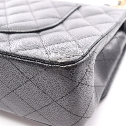 マトラッセ Wフラップ Wチェーンショルダーバッグ キャビアスキン ブラック ゴールド金具 シャネル バッグ CHANEL