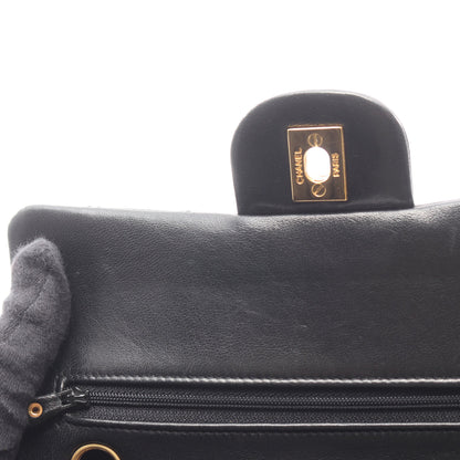 マトラッセ Wフラップ Wチェーンショルダーバッグ ラムスキン ブラック ゴールド金具 シャネル バッグ CHANEL