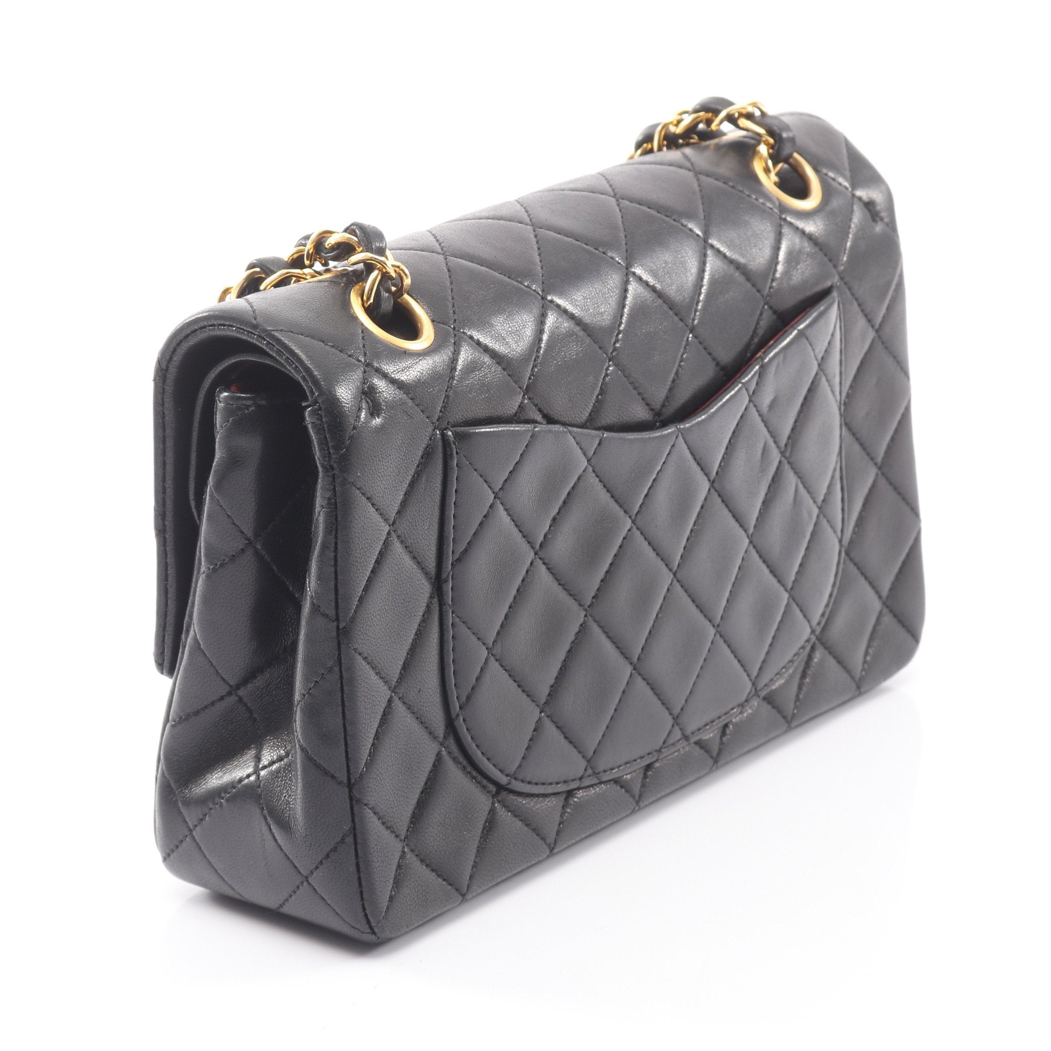 ★SALE【5gc3171-h】シャネル ショルダーバッグ マトラッセ Wフラップ Wチェーン ラムスキン ブラック ゴールド金具【中古】レディース マトラッセ Wフラップ Wチェーンショルダーバッグ ラムスキン ブラック