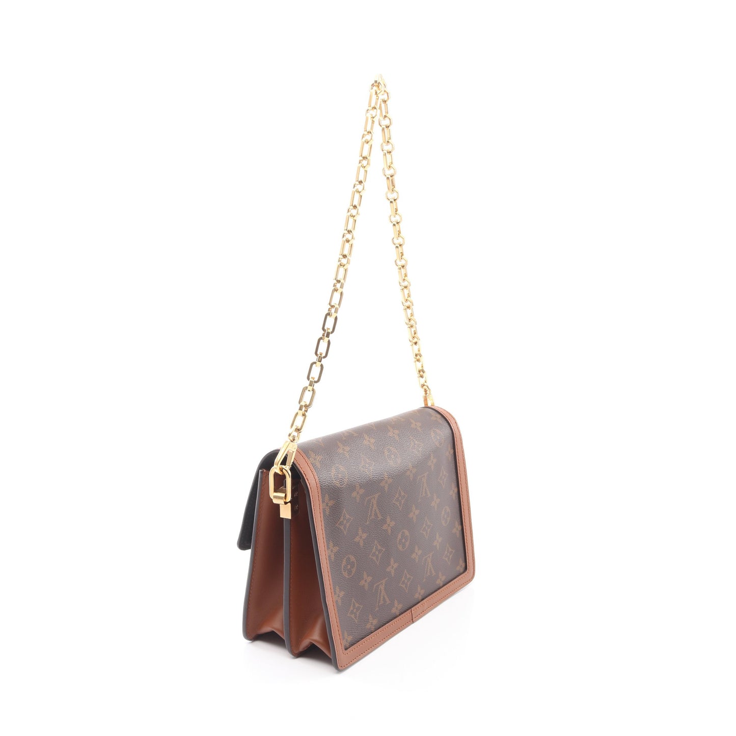 ドーフィーヌMM モノグラムリバース チェーンショルダーバッグ PVC レザー ブラウン ルイヴィトン バッグ LOUIS VUITTON
