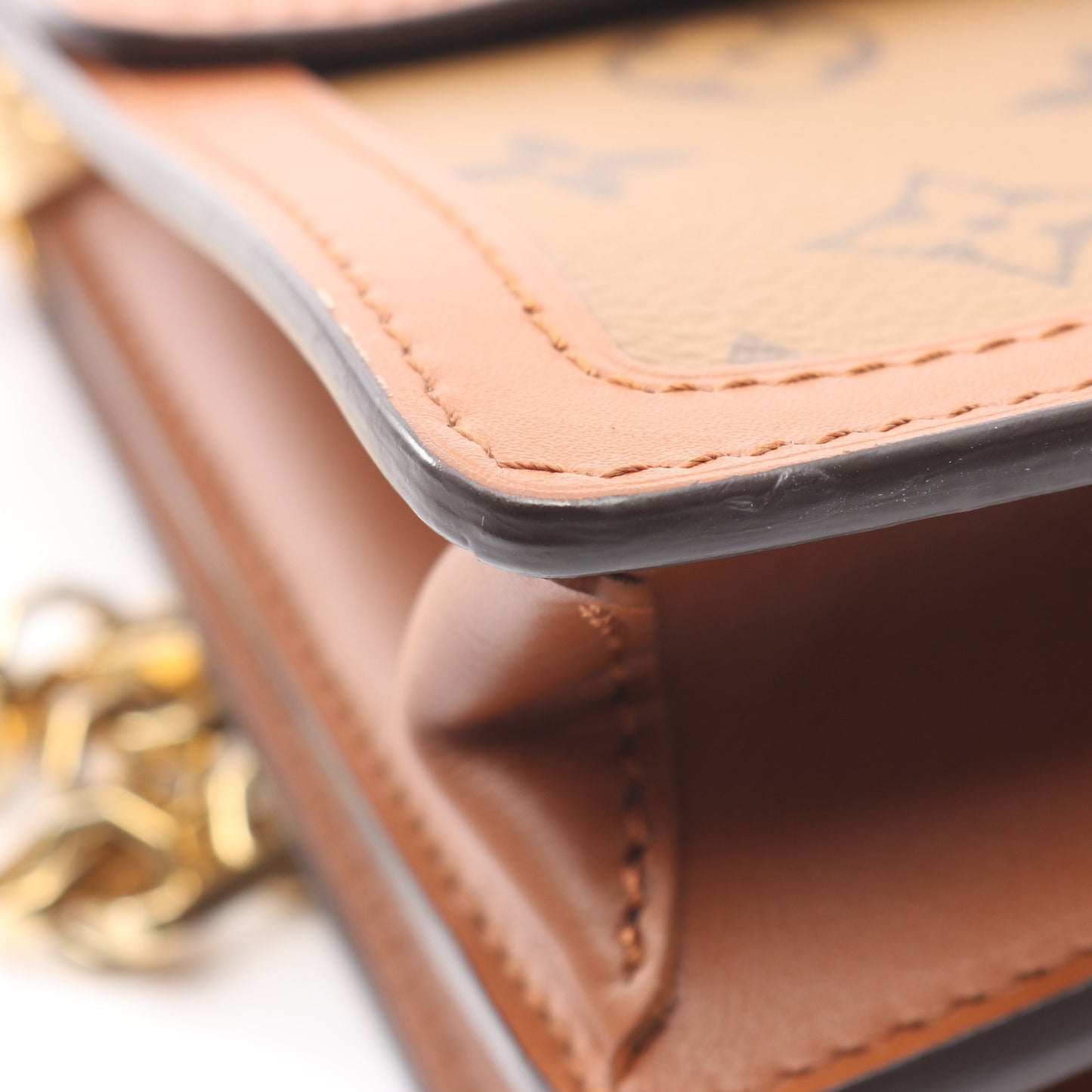 ドーフィーヌMM モノグラムリバース チェーンショルダーバッグ PVC レザー ブラウン ルイヴィトン バッグ LOUIS VUITTON