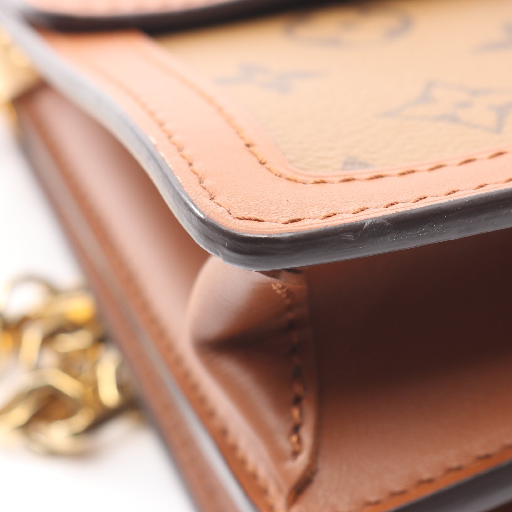 ドーフィーヌMM モノグラムリバース チェーンショルダーバッグ PVC レザー ブラウン ルイヴィトン バッグ LOUIS VUITTON