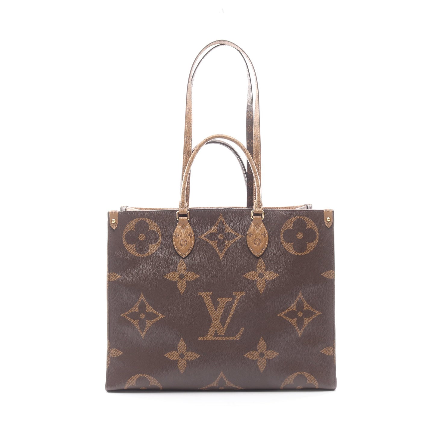 オンザゴーGM モノグラムジャイアント リバース 2WAY ショルダーバッグ トートバッグ PVC ブラウン ベージュ ルイヴィトン バッグ LOUIS VUITTON