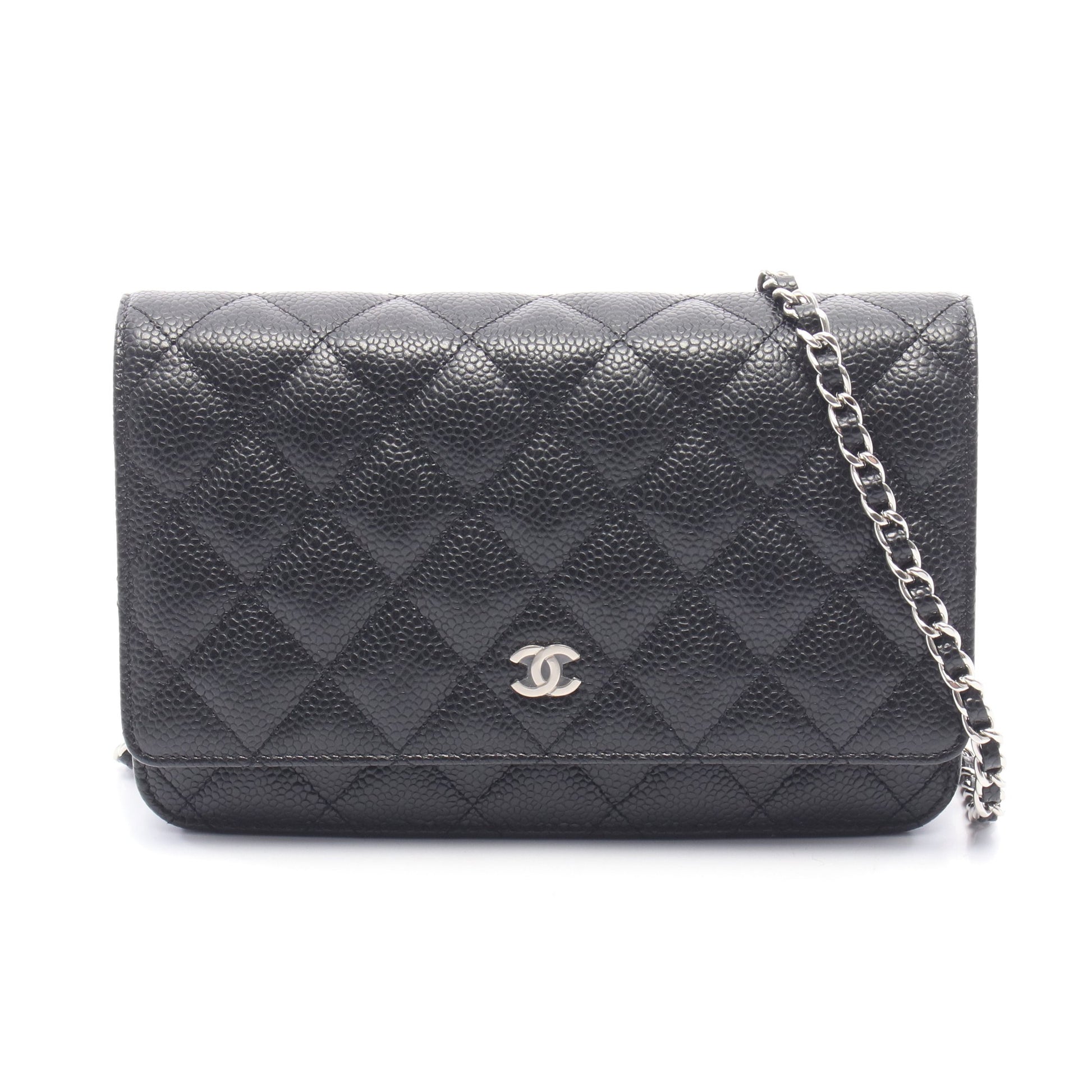 マトラッセ チェーンウォレット キャビアスキン ブラック シルバー金具 シャネル バッグ CHANEL