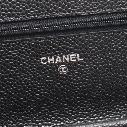 マトラッセ チェーンウォレット キャビアスキン ブラック シルバー金具 シャネル バッグ CHANEL