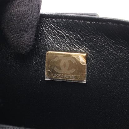 チェーンショルダーバッグ ラムスキン ブラック ホワイト ゴールド金具 シャネル バッグ CHANEL