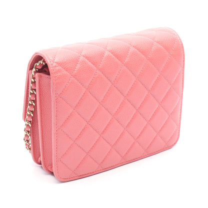 マトラッセ チェーンウォレット キャビアスキン ピンク ゴールド金具 シャネル バッグ CHANEL