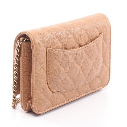マトラッセ チェーンウォレット キャビアスキン ライトブラウン ゴールド金具 シャネル バッグ CHANEL