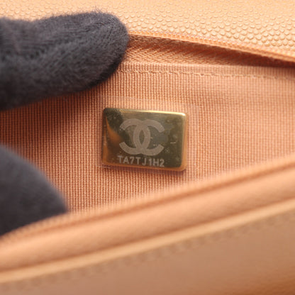 マトラッセ チェーンウォレット キャビアスキン ライトブラウン ゴールド金具 シャネル バッグ CHANEL