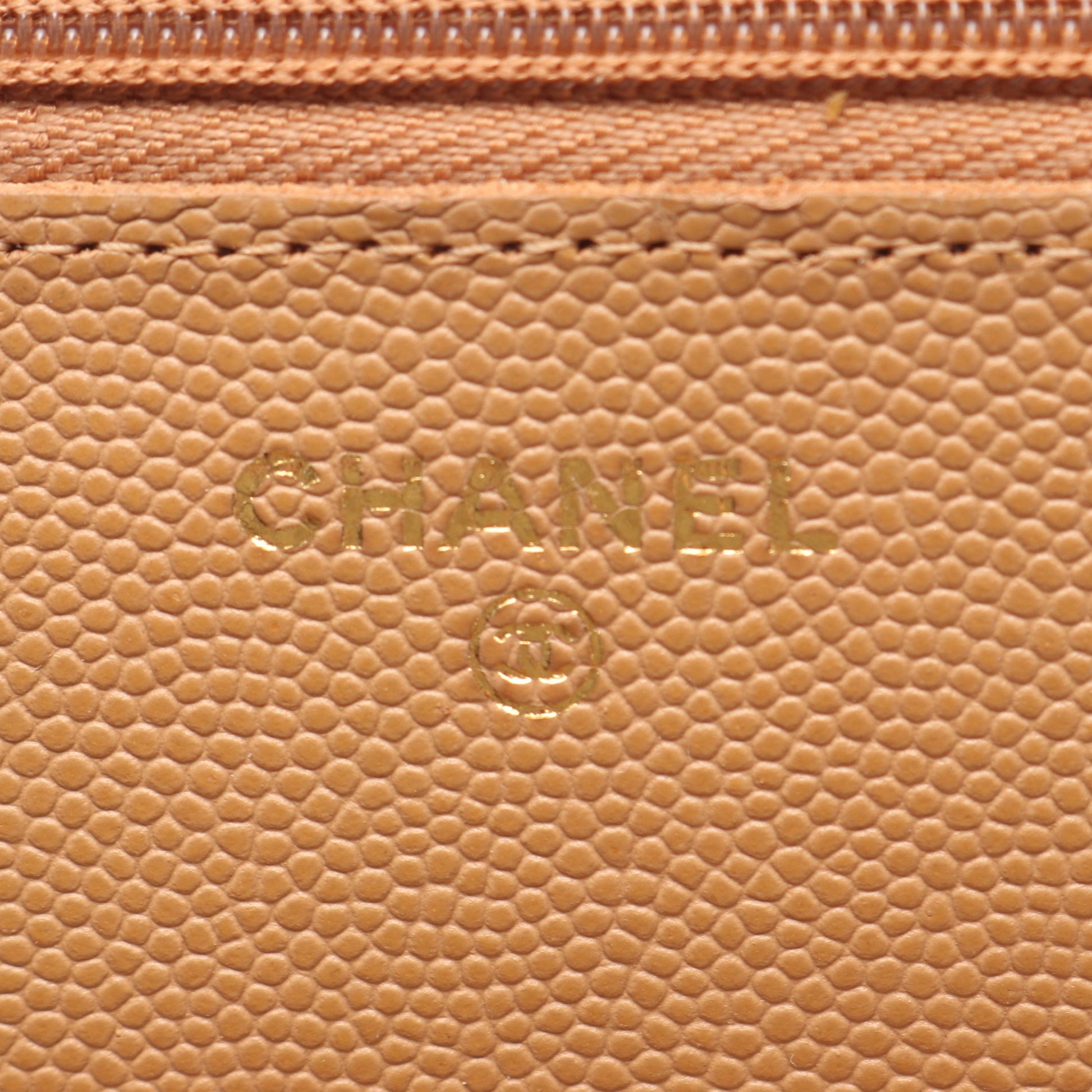 マトラッセ チェーンウォレット キャビアスキン ライトブラウン ゴールド金具 シャネル バッグ CHANEL