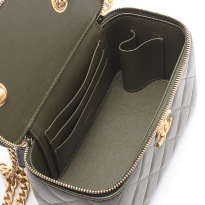 マトラッセ バニティ チェーンショルダーバッグ ラムスキン カーキグリーン ゴールド金具 シャネル バッグ CHANEL