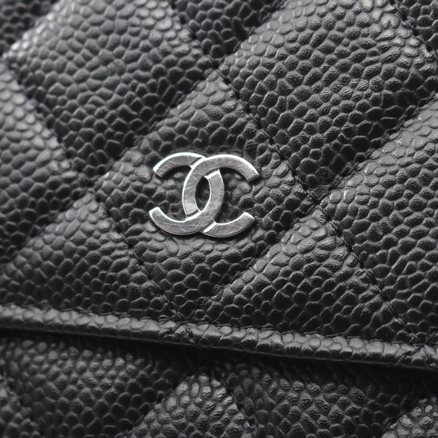 マトラッセ チェーンウォレット キャビアスキン ブラック シルバー金具 シャネル バッグ CHANEL