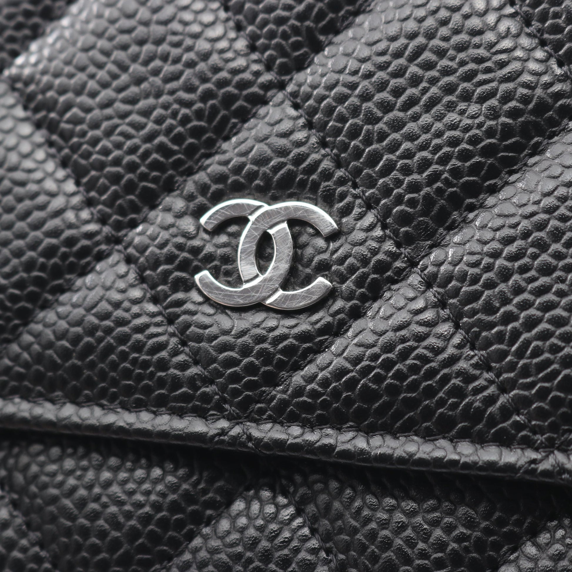 マトラッセ チェーンウォレット キャビアスキン ブラック シルバー金具 シャネル バッグ CHANEL