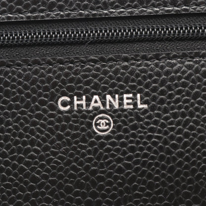マトラッセ チェーンウォレット キャビアスキン ブラック シルバー金具 シャネル バッグ CHANEL