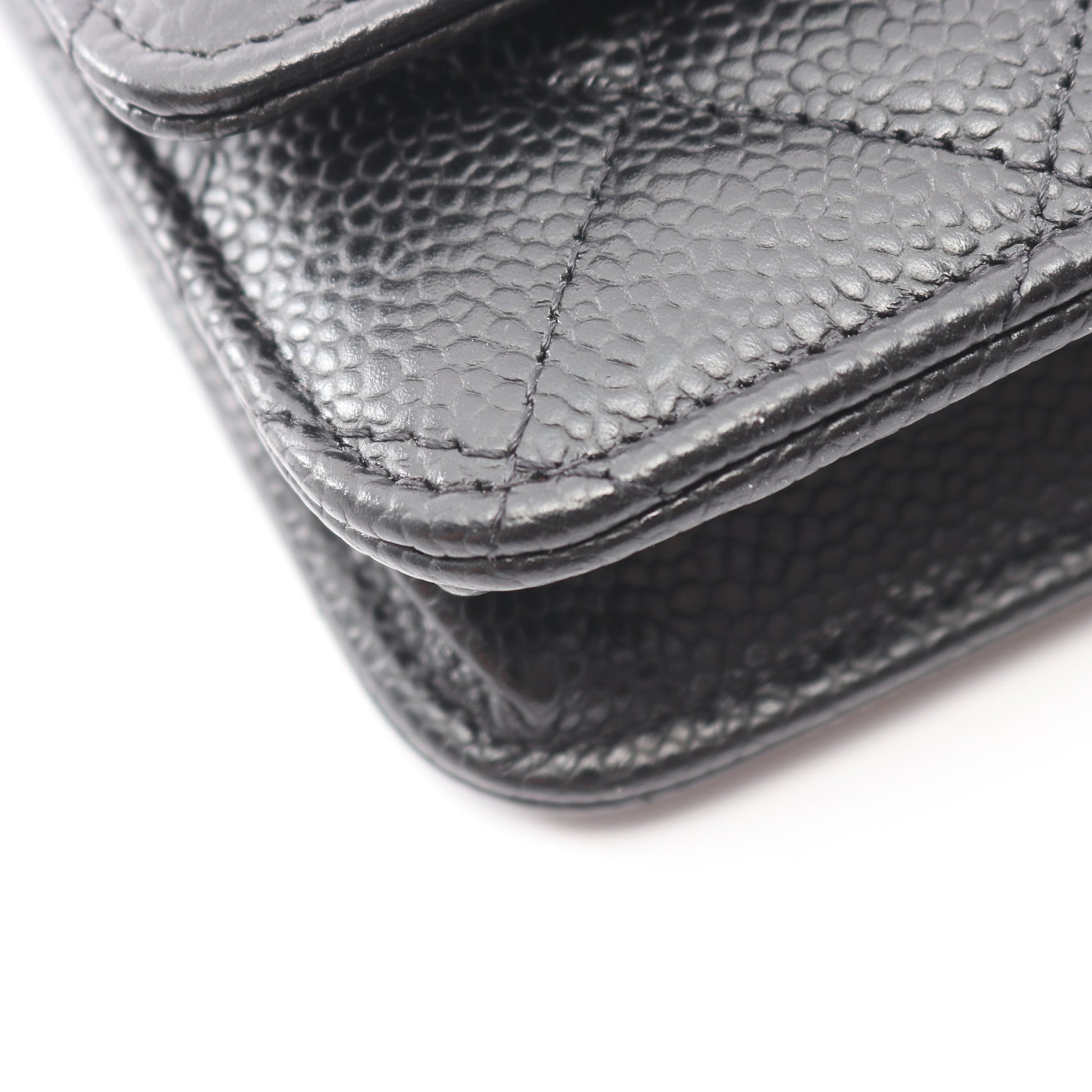 マトラッセ チェーンウォレット キャビアスキン ブラック シルバー金具 シャネル バッグ CHANEL