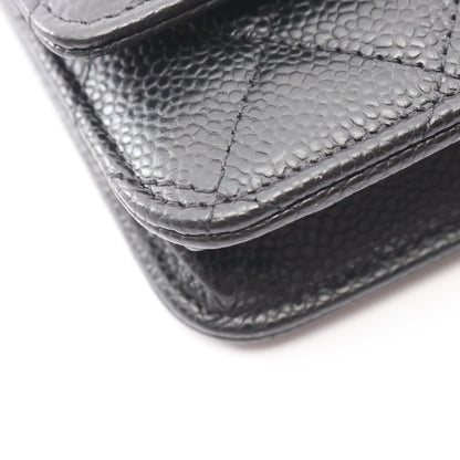 マトラッセ チェーンウォレット キャビアスキン ブラック シルバー金具 シャネル バッグ CHANEL