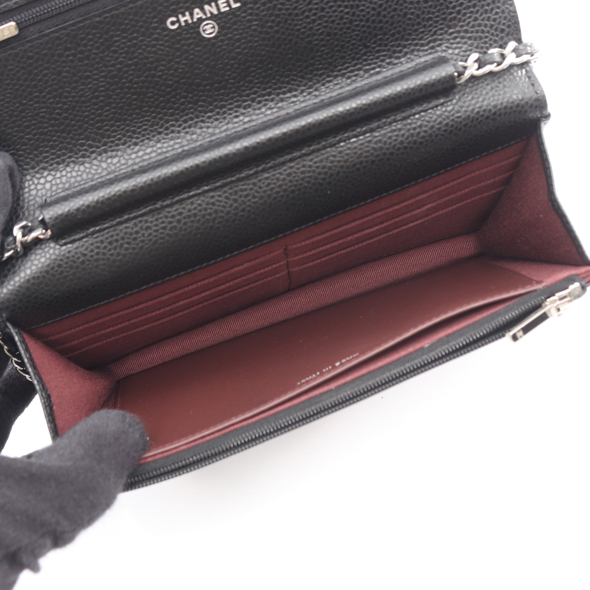 マトラッセ チェーンウォレット キャビアスキン ブラック シルバー金具 シャネル バッグ CHANEL